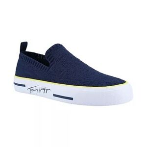 Tommy Hilfiger Gilrey Navy Stretch Blue Knit Slip-On Shoes Signature Logo